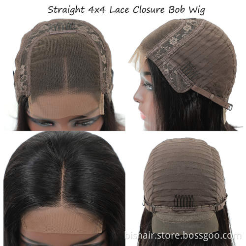 Straight Hair Wig 4x4 Lace Closure Lace Front Wig Real Human Hair Wig Suitable for Women 150% Density Pre-connected Natural Hair